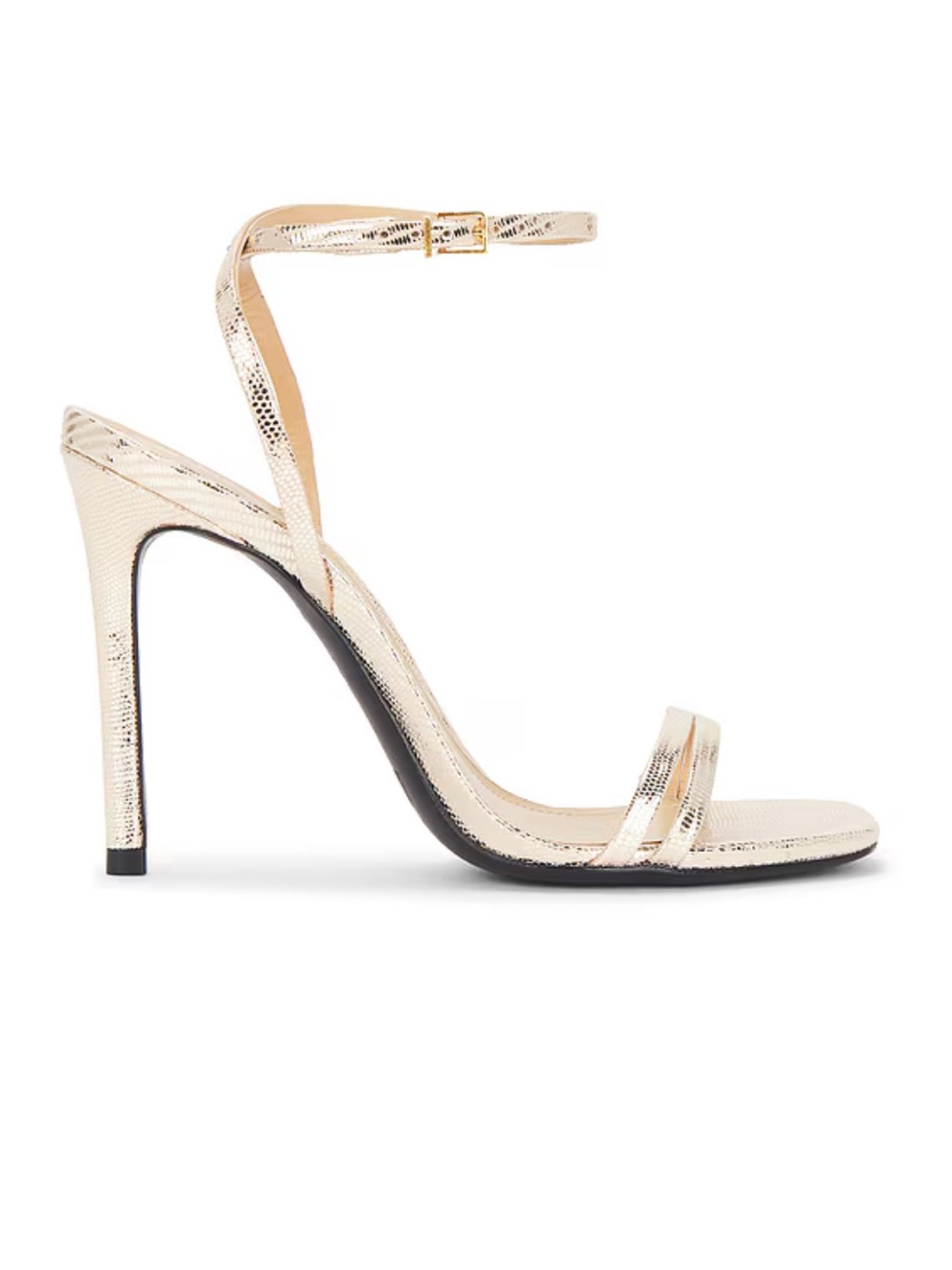 Schutz Altina Sandals Platinum Gold Strap Stiletto Sandals shoes Revolve 6.5